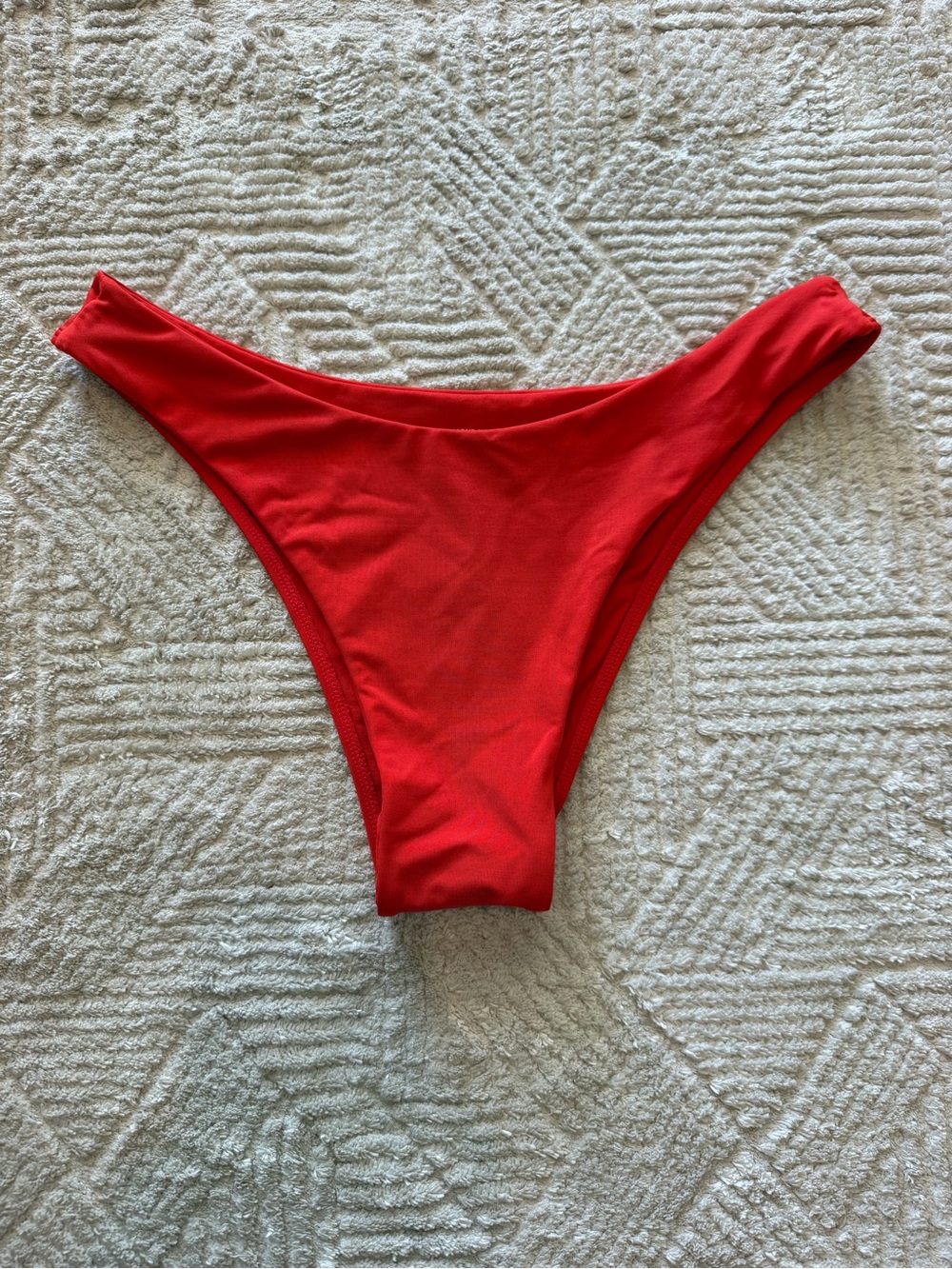 Monday Swimwear Red High Cut Cheeky Bikini Bottom Size Medium